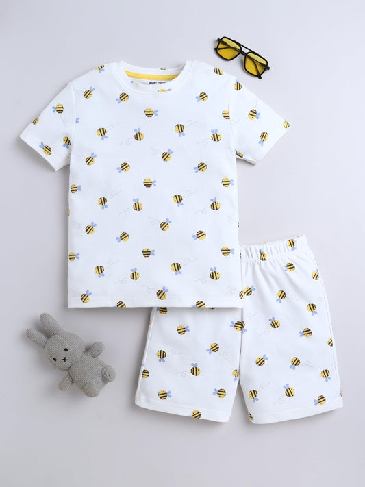 Baby Nation Cotton Half Sleeves Pattern Coordinating Tee & Shorts Set