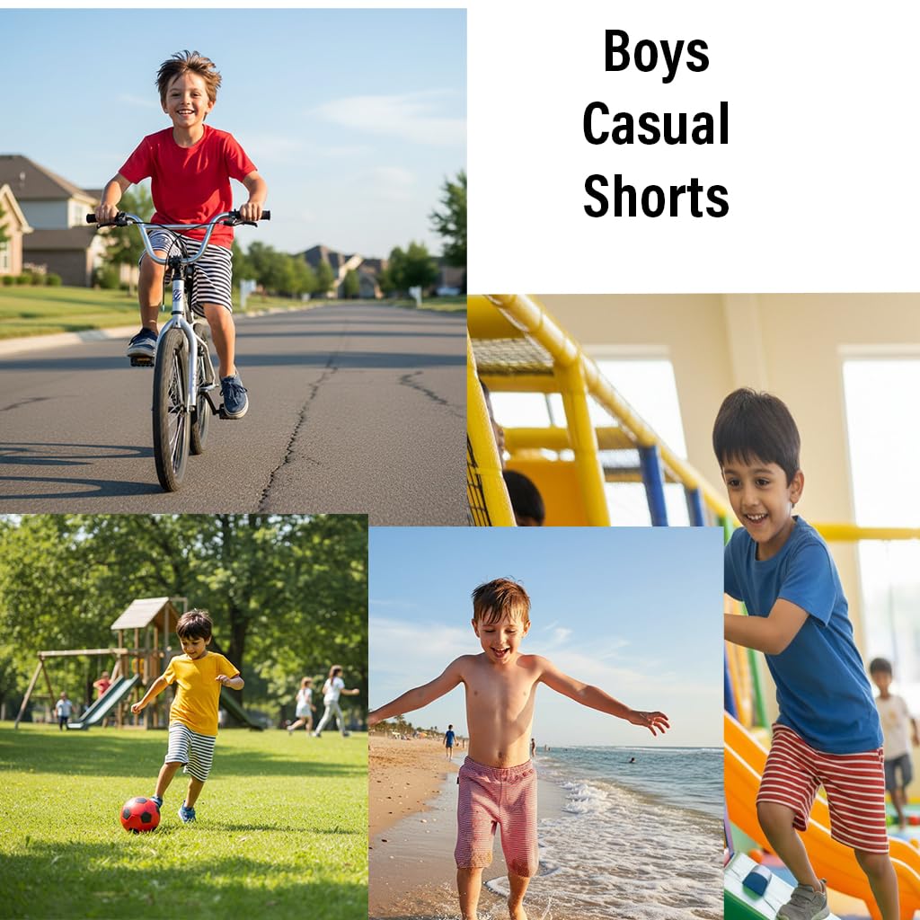 Baby Nation Boys Shorts 100% Cotton Striped (Pack of 4)