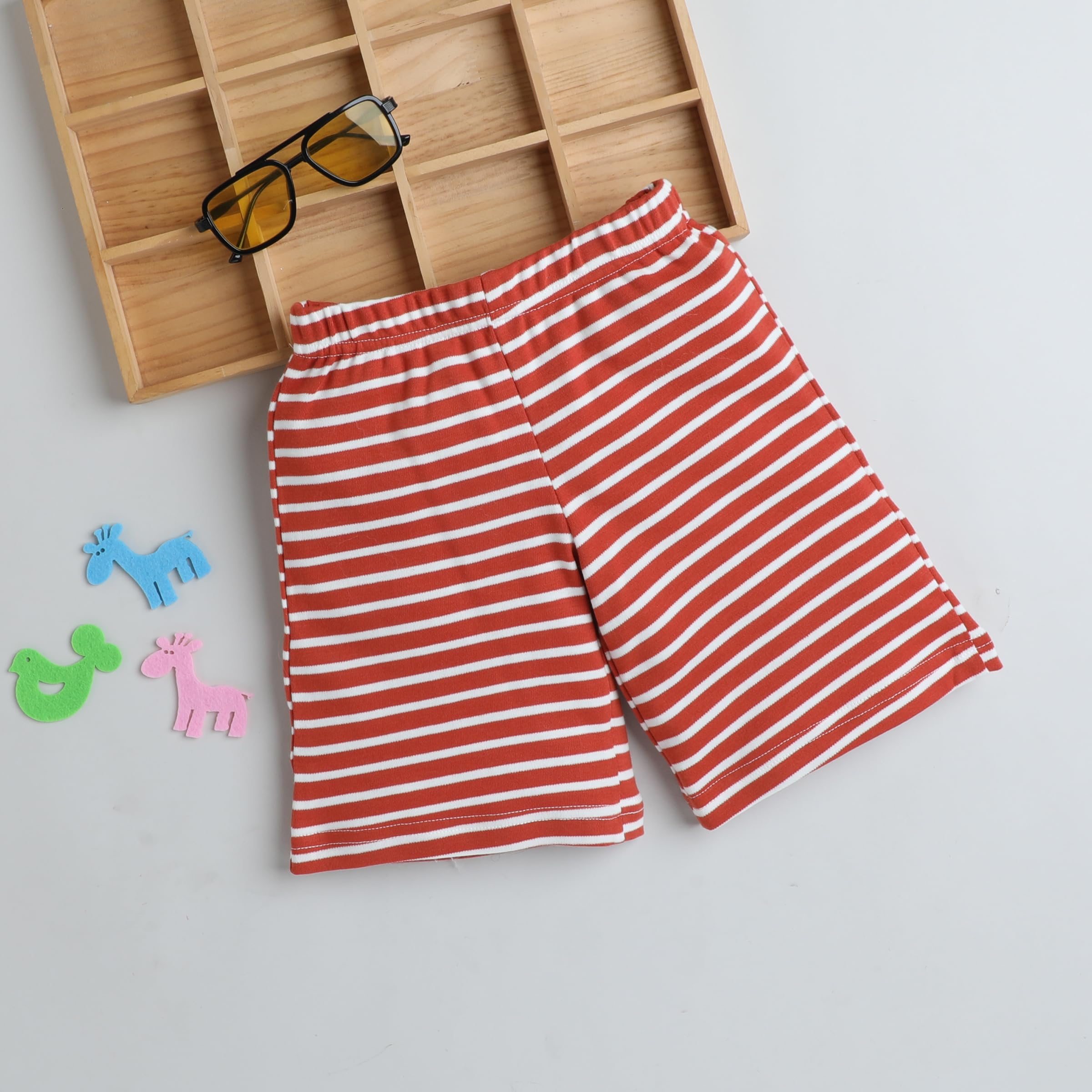 Baby Nation Boys Shorts 100% Cotton Striped (Pack of 4)