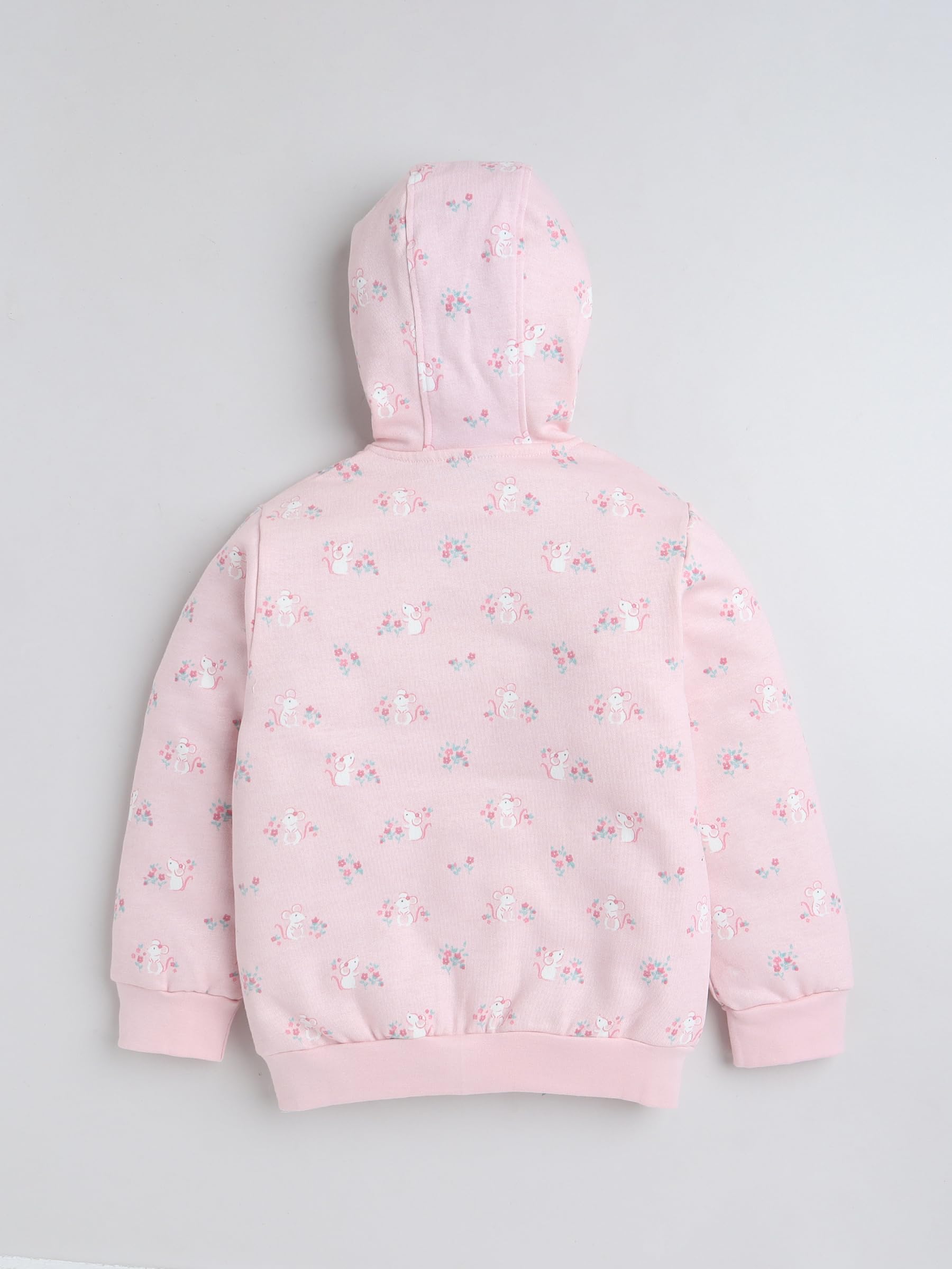 Girls pink cotton hooded sweatshirt – soft winter wear for kids