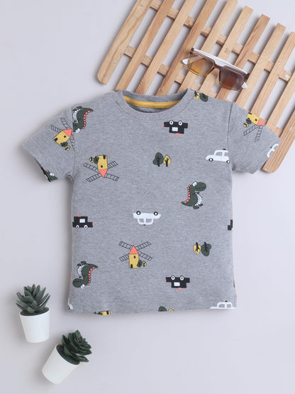 Baby Nation Printed Boys Cotton T-Shirt, Casual Short Sleeve