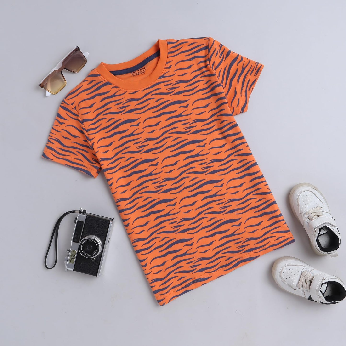 Baby Nation Printed Boys Cotton T-Shirt, Casual Short Sleeve