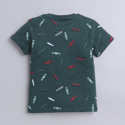 Baby Nation Printed Boys Cotton T-Shirt, Casual Short Sleeve