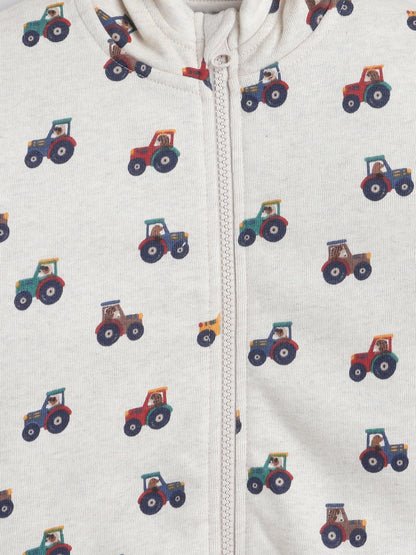 Baby Nation Printed Cotton Long Sleeves Hooded Sweatshirt for Boys 100% Cotton Kids Winter Wear Comfortable Warm