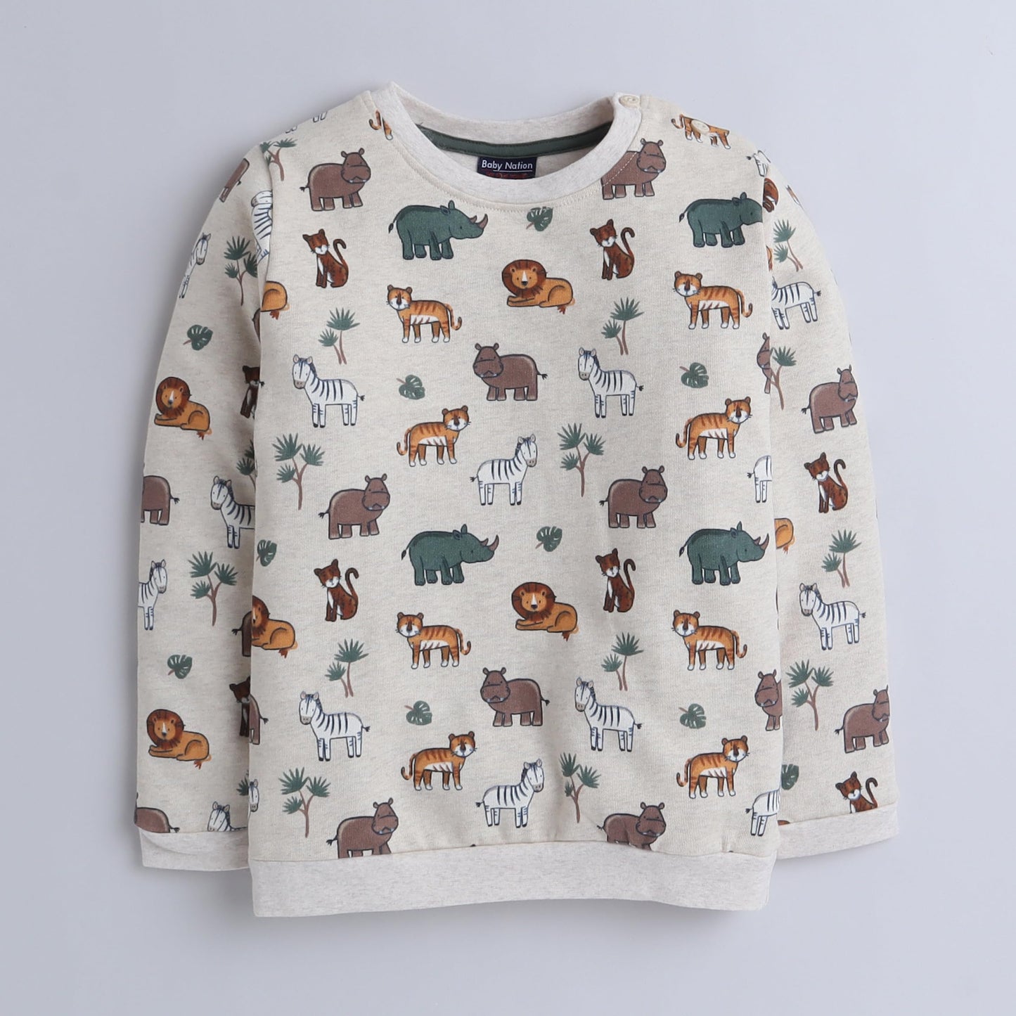 Baby Nation Unisex Kids Sweatshirt Printed Full Sleeve Light Winter Wear for Boys and Girls