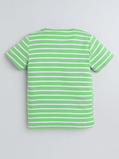 Baby Nation Cotton Half Sleeves Striped Coordinating Tee & Shorts Set