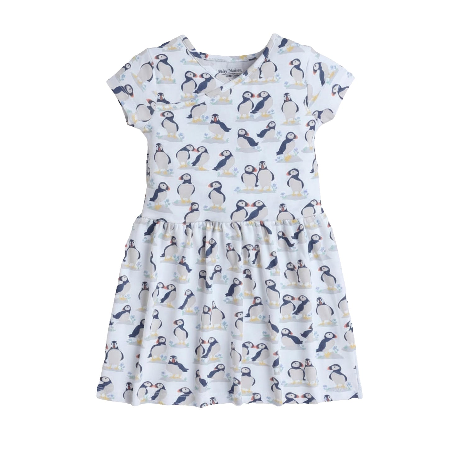 Baby Nation Girls Short Sleeve Pattern 100% Cotton Dress