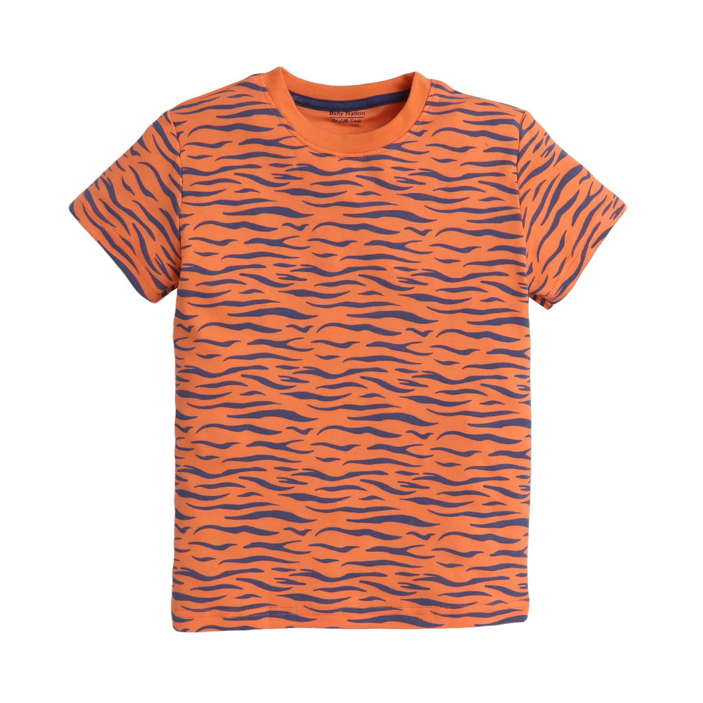 Baby Nation Printed Boys Cotton T-Shirt, Casual Short Sleeve