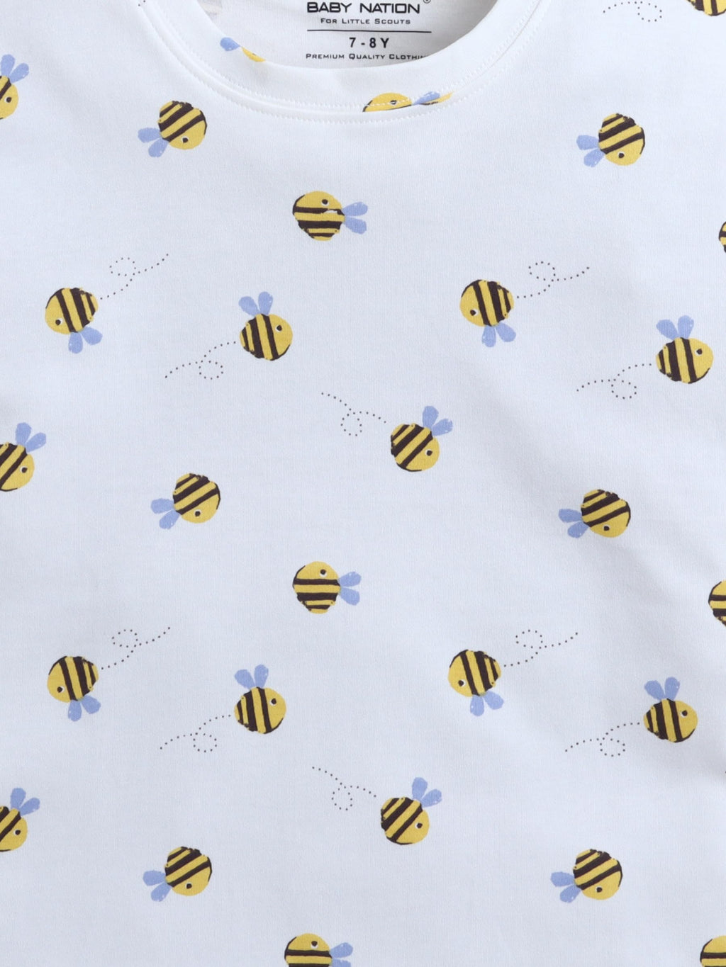 Baby Nation Cotton Half Sleeves Pattern Coordinating Tee & Shorts Set