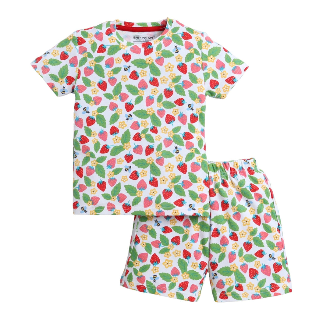 Baby Nation Cotton Half Sleeves Printed Pattern Coordinating Tee & Shorts Set