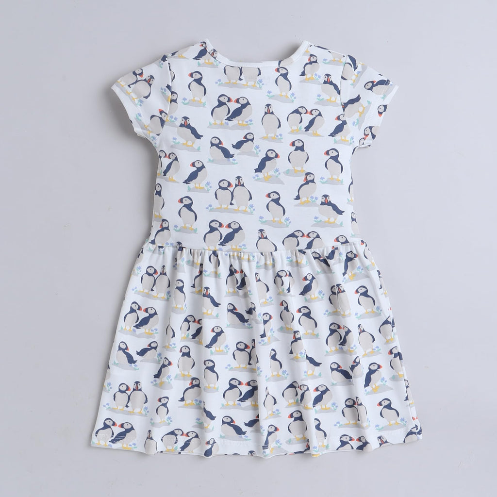 Baby Nation Girls Short Sleeve Pattern 100% Cotton Dress