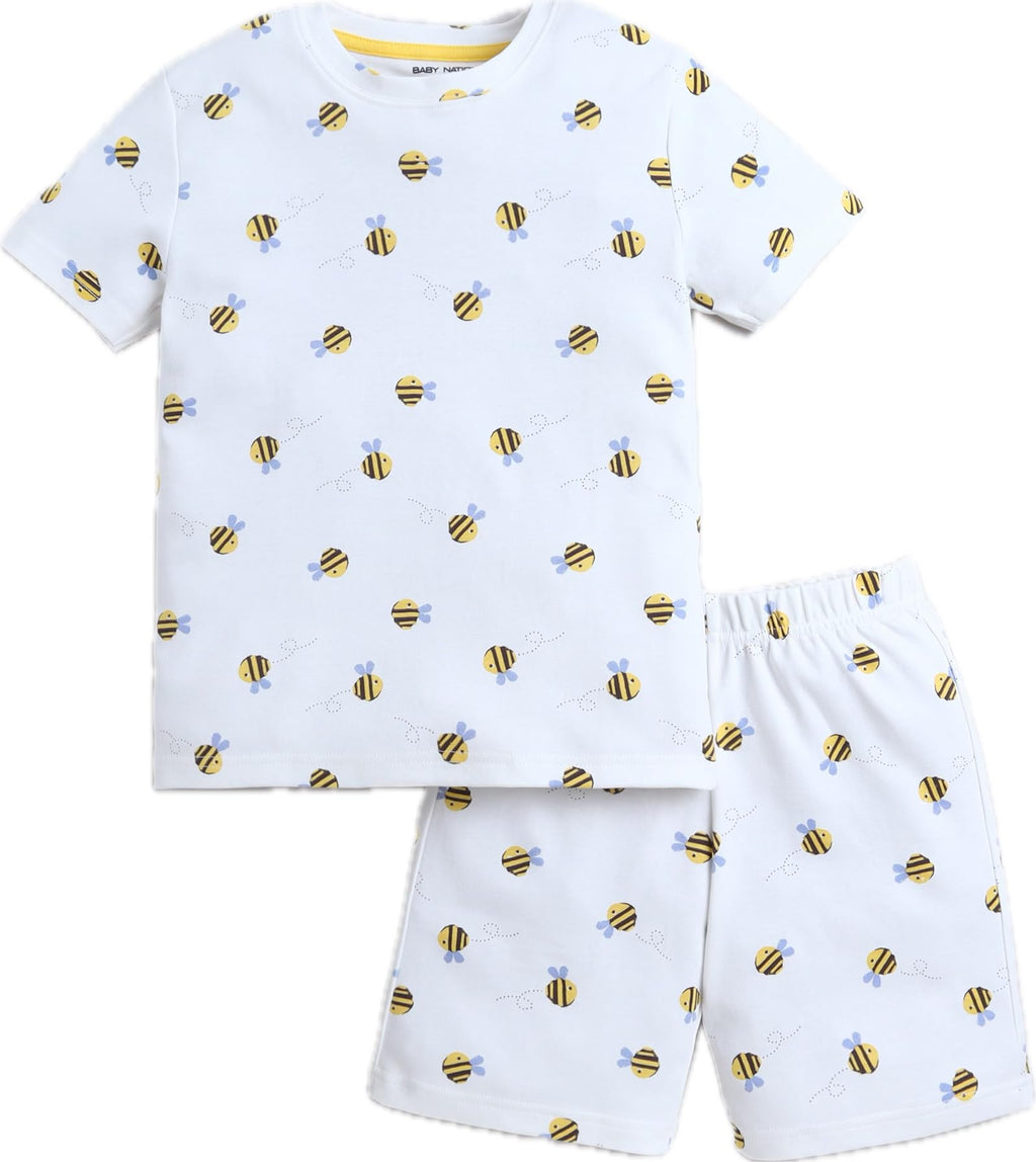 Baby Nation Cotton Half Sleeves Pattern Coordinating Tee & Shorts Set