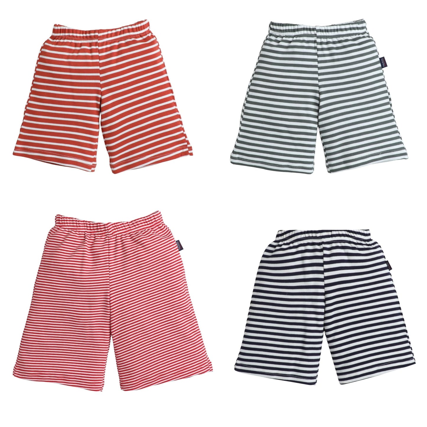 Baby Nation Boys Shorts 100% Cotton Striped (Pack of 4)