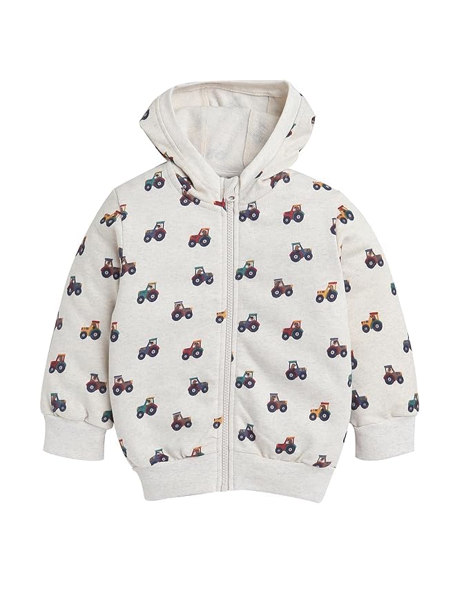 Baby Nation Printed Cotton Long Sleeves Hooded Sweatshirt for Boys 100% Cotton Kids Winter Wear Comfortable Warm