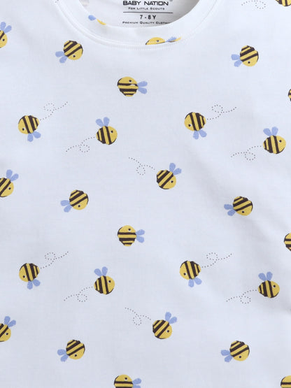 Baby Nation Cotton Half Sleeves Pattern Coordinating Tee & Shorts Set