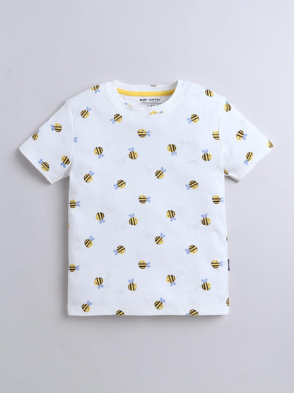 Baby Nation Cotton Half Sleeves Pattern Coordinating Tee & Shorts Set