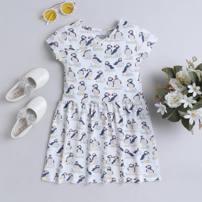 Baby Nation Girls Short Sleeve Pattern 100% Cotton Dress