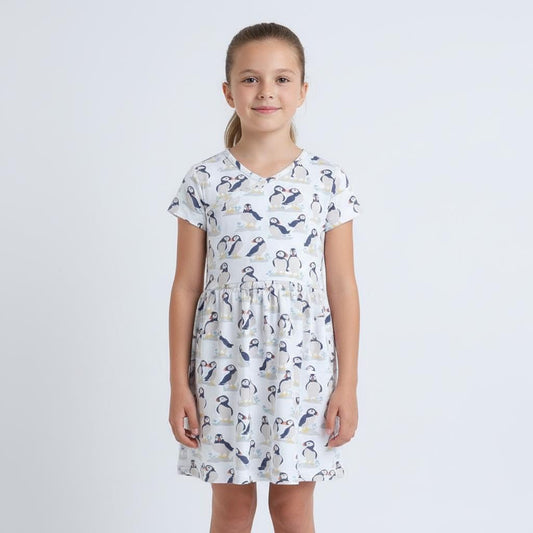 Baby Nation Girls Short Sleeve Pattern 100% Cotton Dress