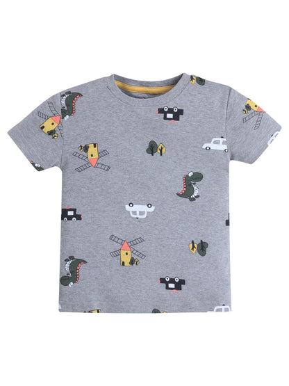 Baby Nation Printed Boys Cotton T-Shirt, Casual Short Sleeve