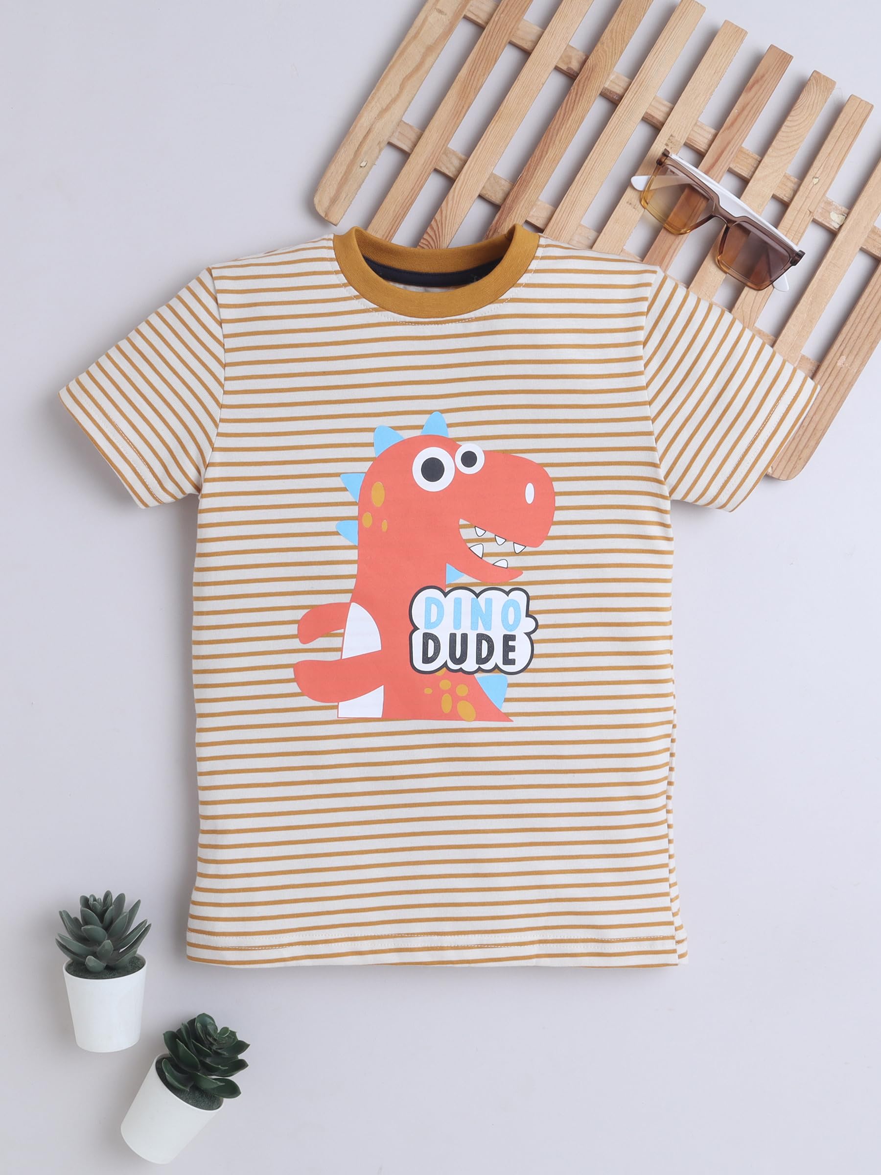 Baby Nation Printed Boys Cotton T-Shirt, Casual Short Sleeve