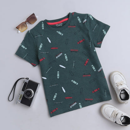 Baby Nation Printed Boys Cotton T-Shirt, Casual Short Sleeve