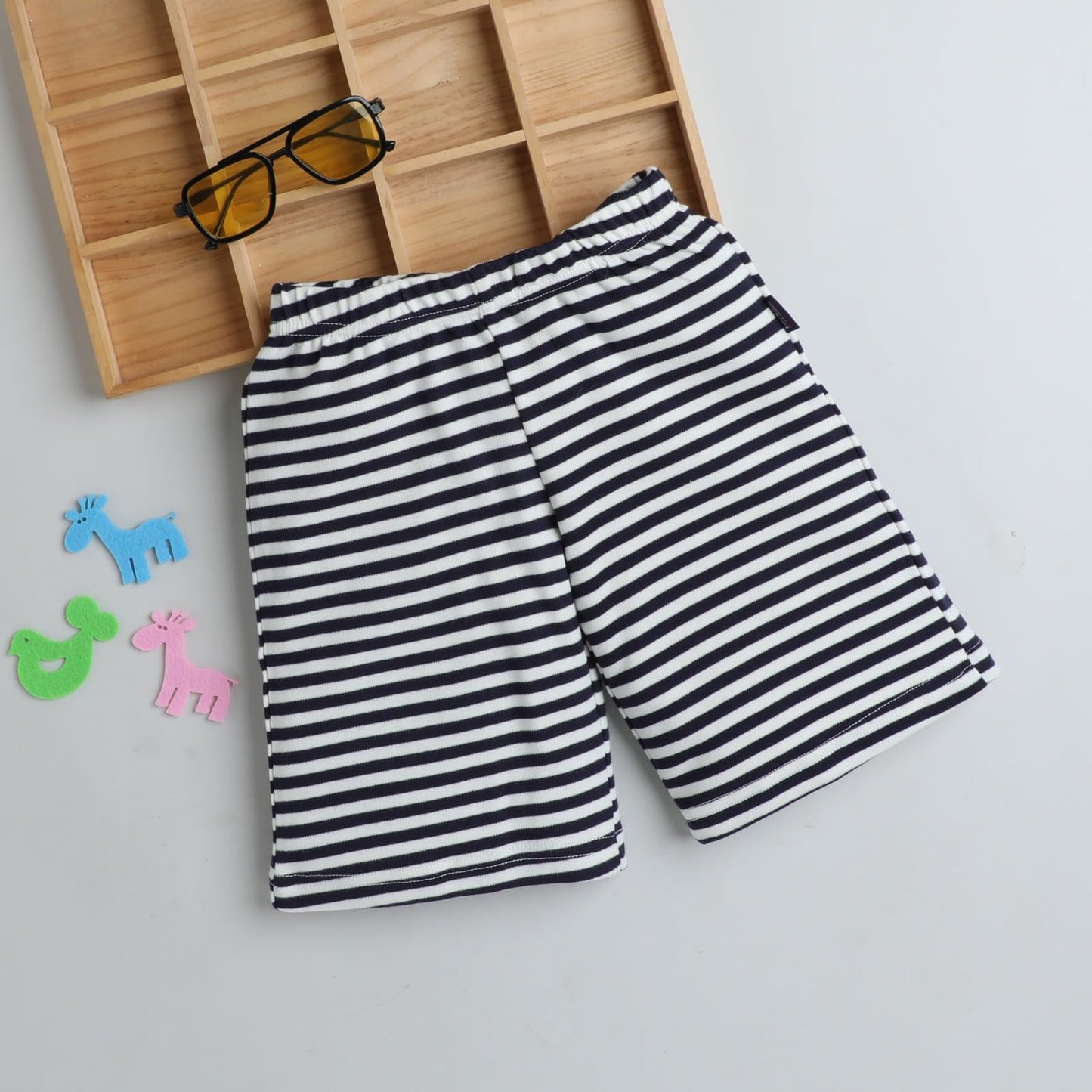 Baby Nation Boys Shorts 100% Cotton Striped (Pack of 4)