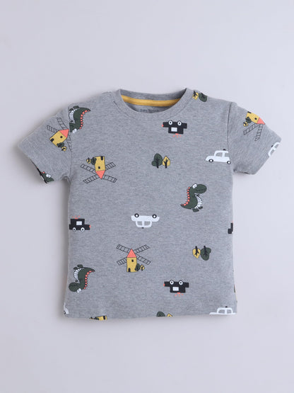 Baby Nation Printed Boys Cotton T-Shirt, Casual Short Sleeve