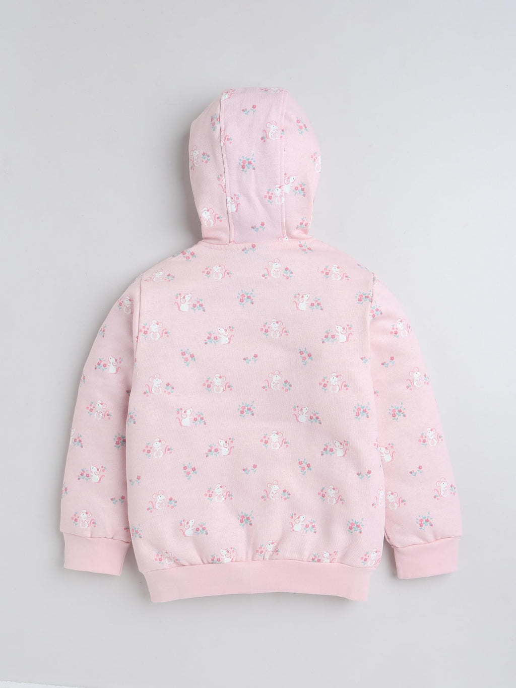 Girls pink cotton hooded sweatshirt – soft winter wear for kids
